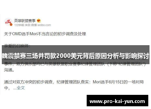 魏震禁赛三场并罚款2000美元背后原因分析与影响探讨 魏震禁赛三场并罚款2000美元背后原因分析与影响探讨